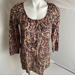 J Crew multicolor cotton patterned tunic top